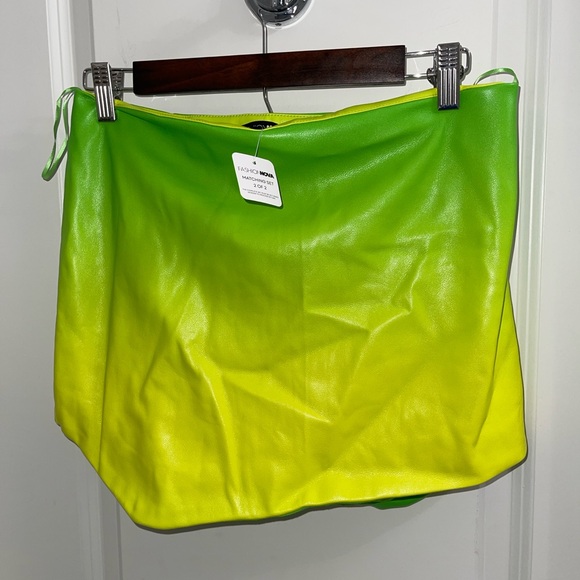 NEW *Faux Leather Ombre Skirt 2 Piece Matching Set- Green/combo* - Picture 2 of 7